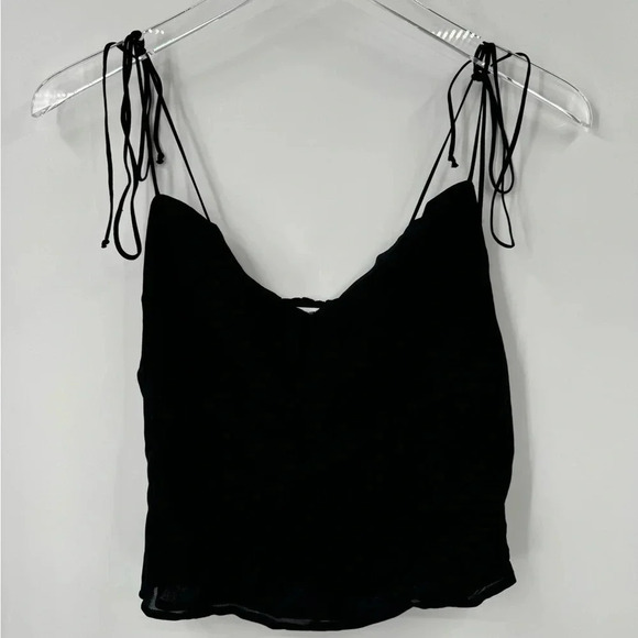 Reformation Liza Black Blouse Top Size 12 B1702 - Picture 6 of 7